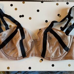 Victoria's Secret Sheer Black and Gold Bra